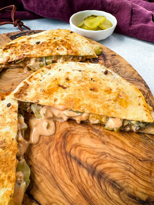 Cheeseburger Quesadillas with Burger Sauce