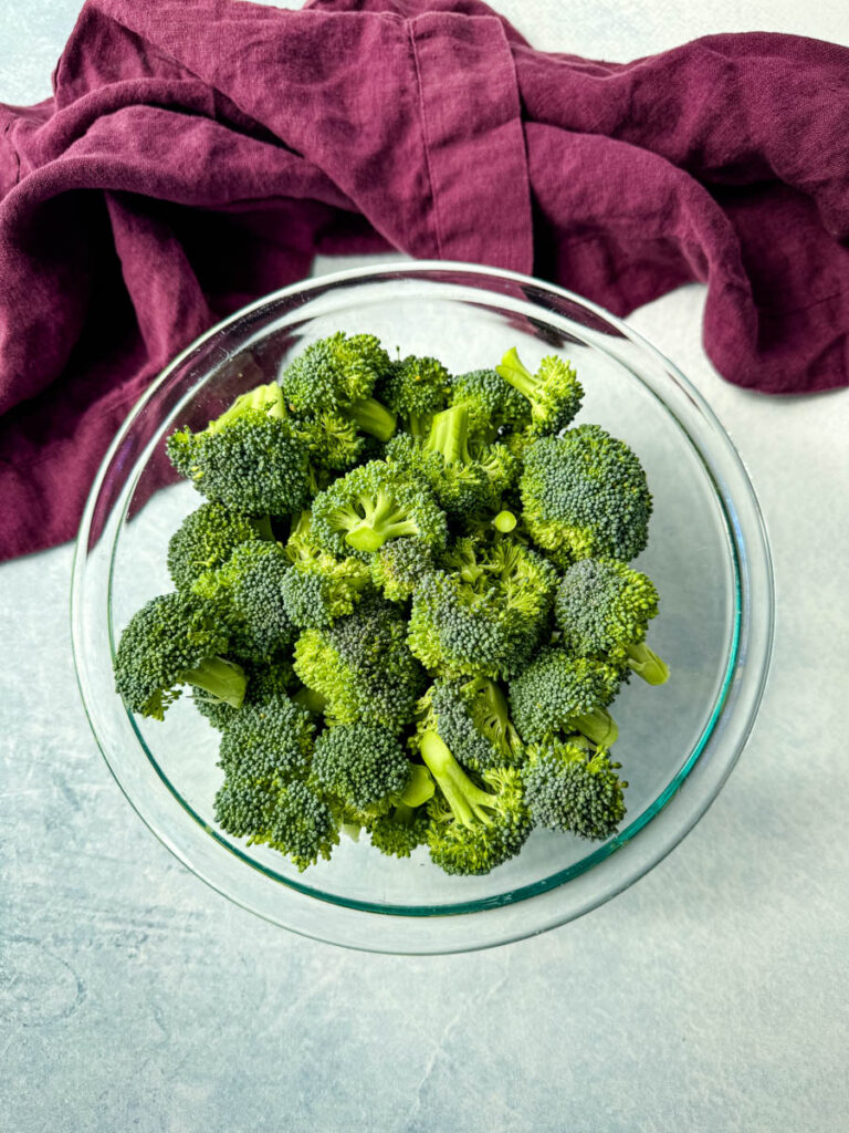 fresh broccoli in a glass bowl