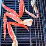 king crab legs on a grill