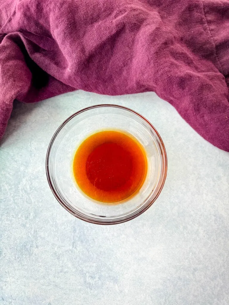 hot honey sauce in a glass bowl