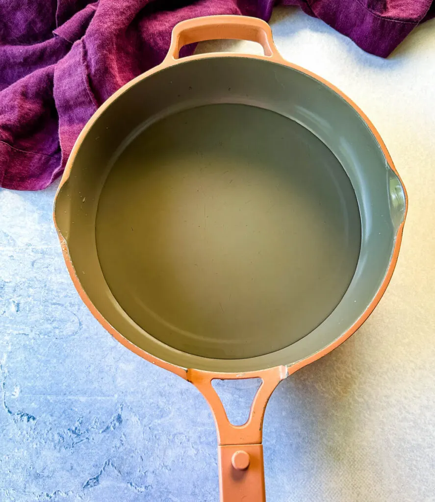 water in a pan for steaming