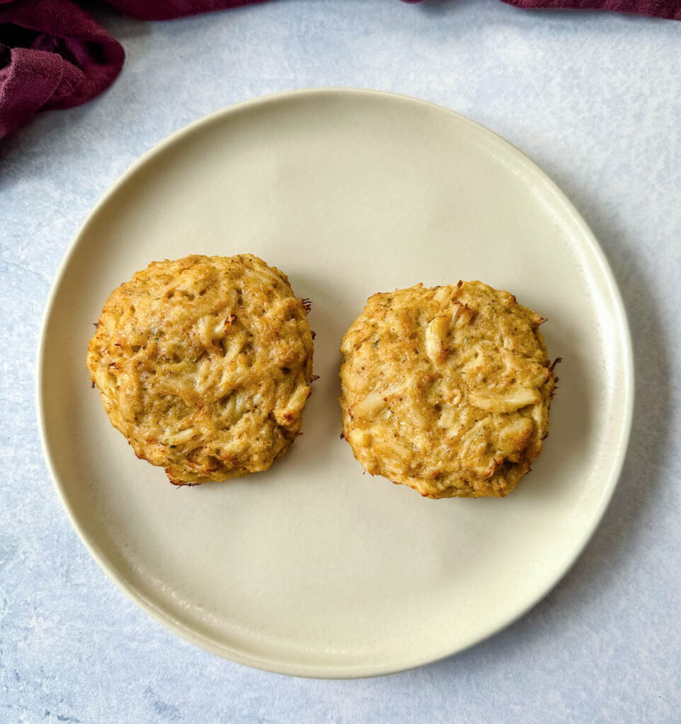 cooked crab cakes on a plate