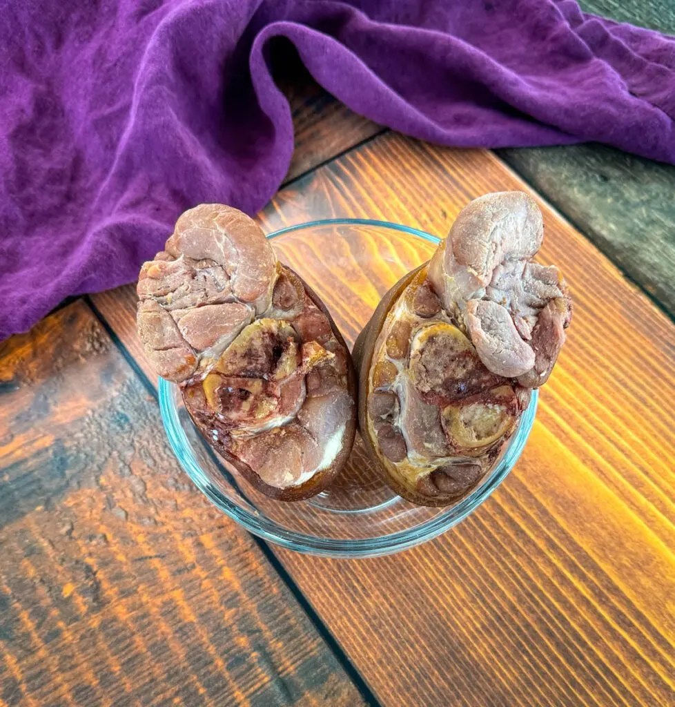 smoked ham hocks in a glass bowl